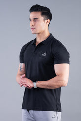 MINIMAL BUZZ CLASSIC POLO T-SHIRTS - BLACK (D)